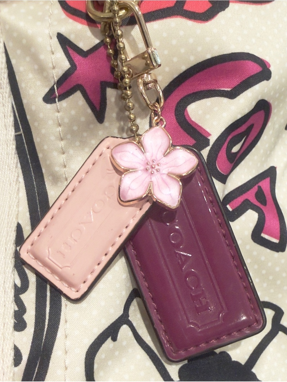 🌸🌺 Coach Kyra Floral & Polka Dot Print Cream Sateen Tote Bag - Picture 7 of 16